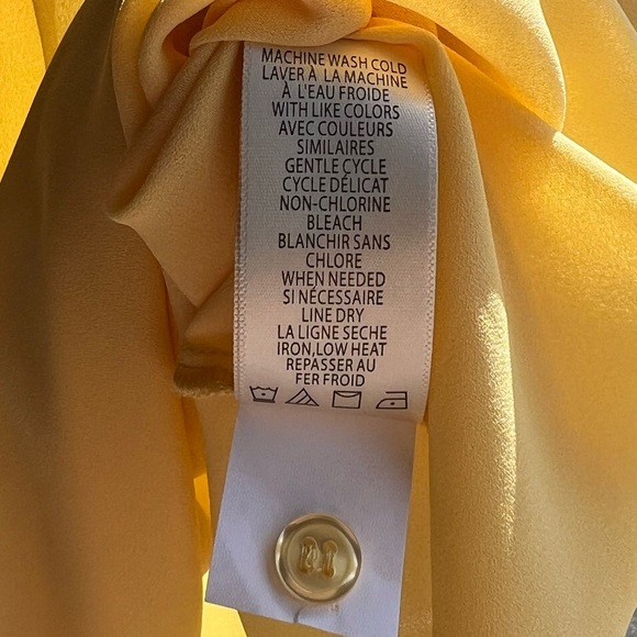 🆕 Max Studio Cornsilk Yellow Sleeveless Lightweight Ruffle Office Trim Blouse S - Picture 14 of 14